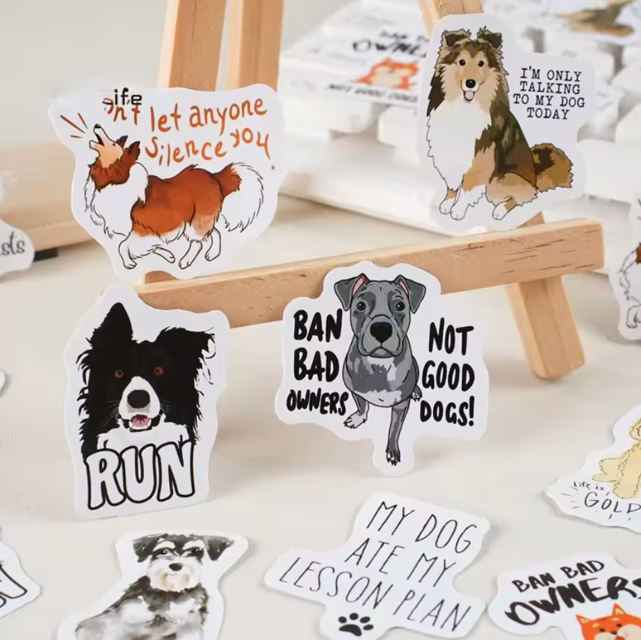Cajita de Stickers Perritos & Frases