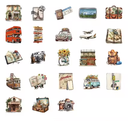 Cajita de Stickers Viaje Tren