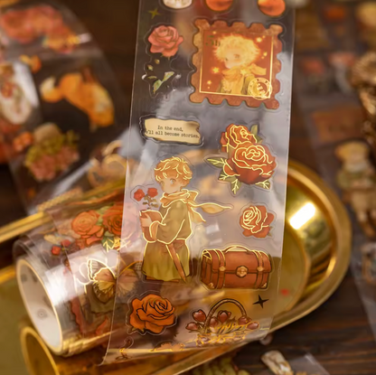 Rollo de Stickers del principito con detalles dorados