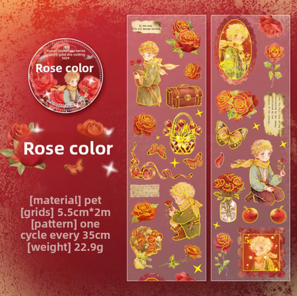 Rollo de Stickers del principito con detalles dorados