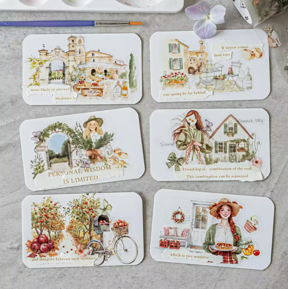 6 Rollos de Stickers - Serie Pastel Time