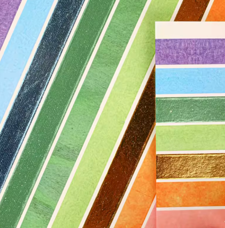 4 Washi Tapes lisos & Foil