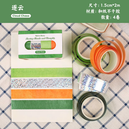 4 Washi Tapes lisos & Foil