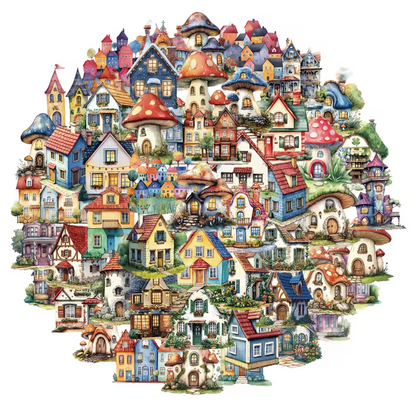 50 Stickers transparentes Casas Coloridas