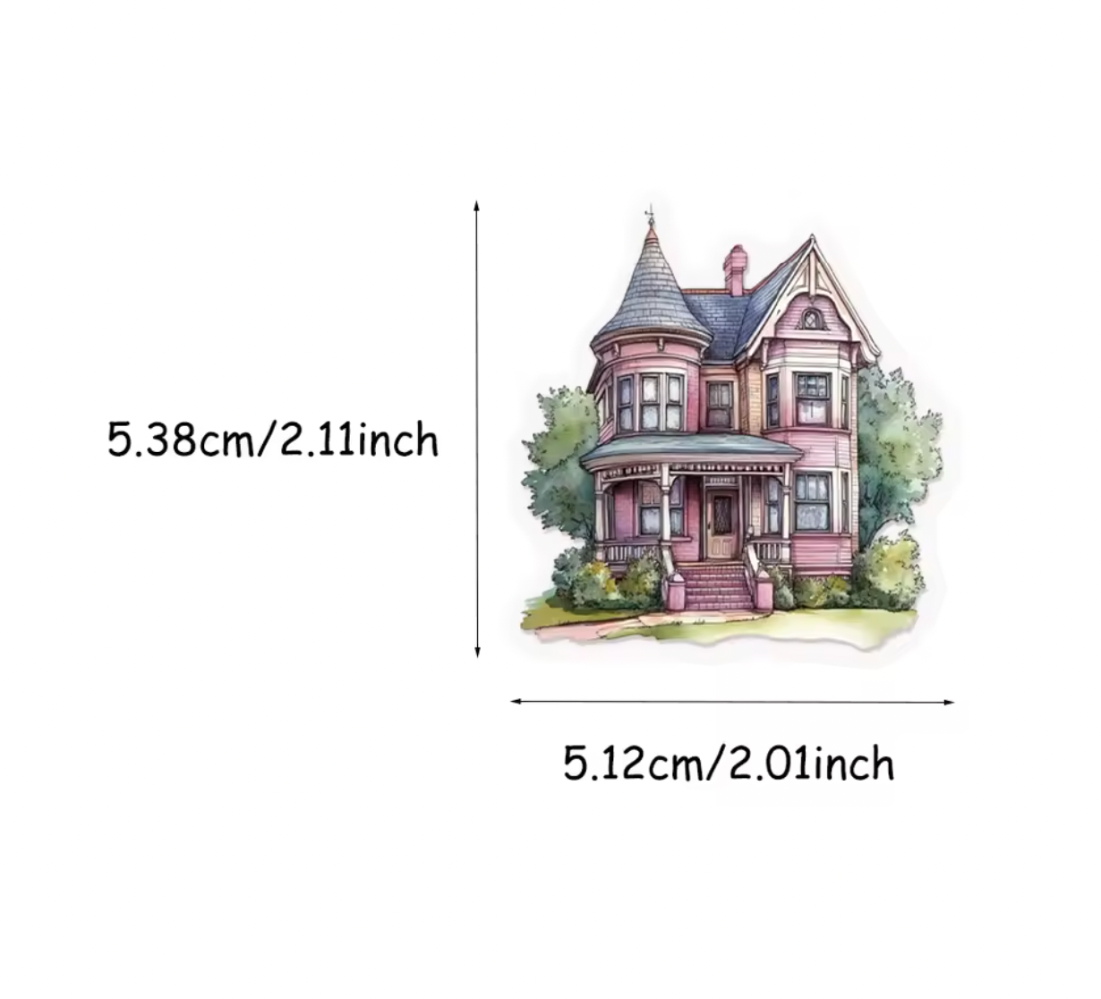 50 Stickers transparentes Casas Coloridas