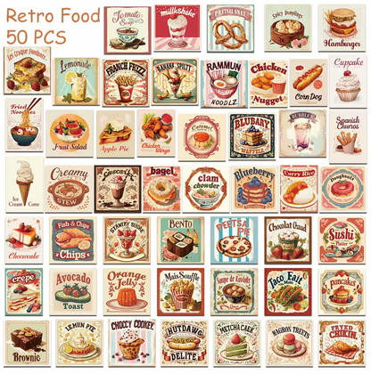50 Stickers Vinil Comida