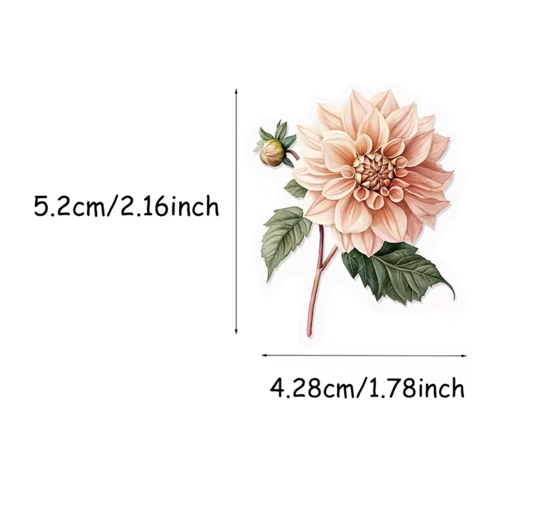 50 Stickers transparentes Flores blancas