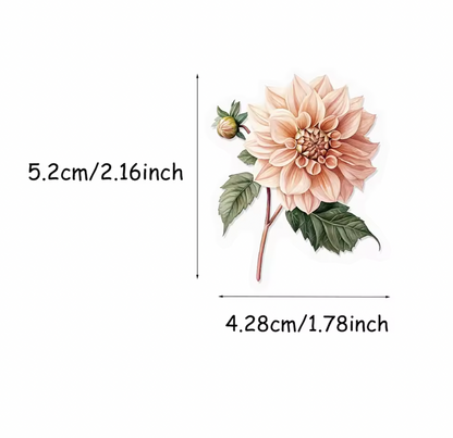 50 Stickers transparentes Flores blancas