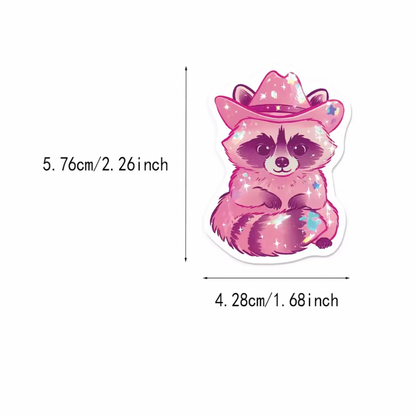 50 Stickers Vinil Rosa Holograficos