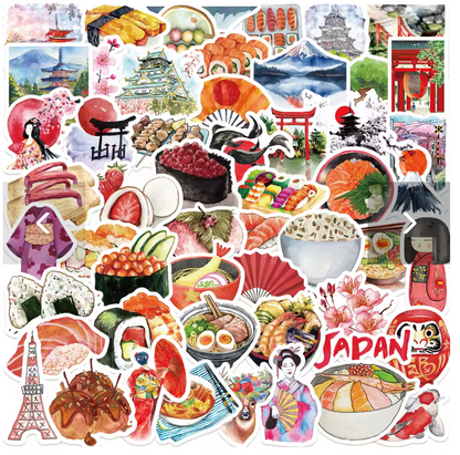 50 Stickers Vinil Comida Japonesa