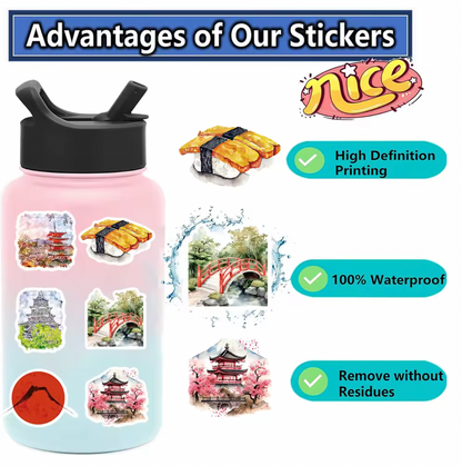 50 Stickers Vinil Comida Japonesa