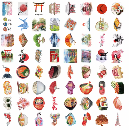 50 Stickers Vinil Comida Japonesa