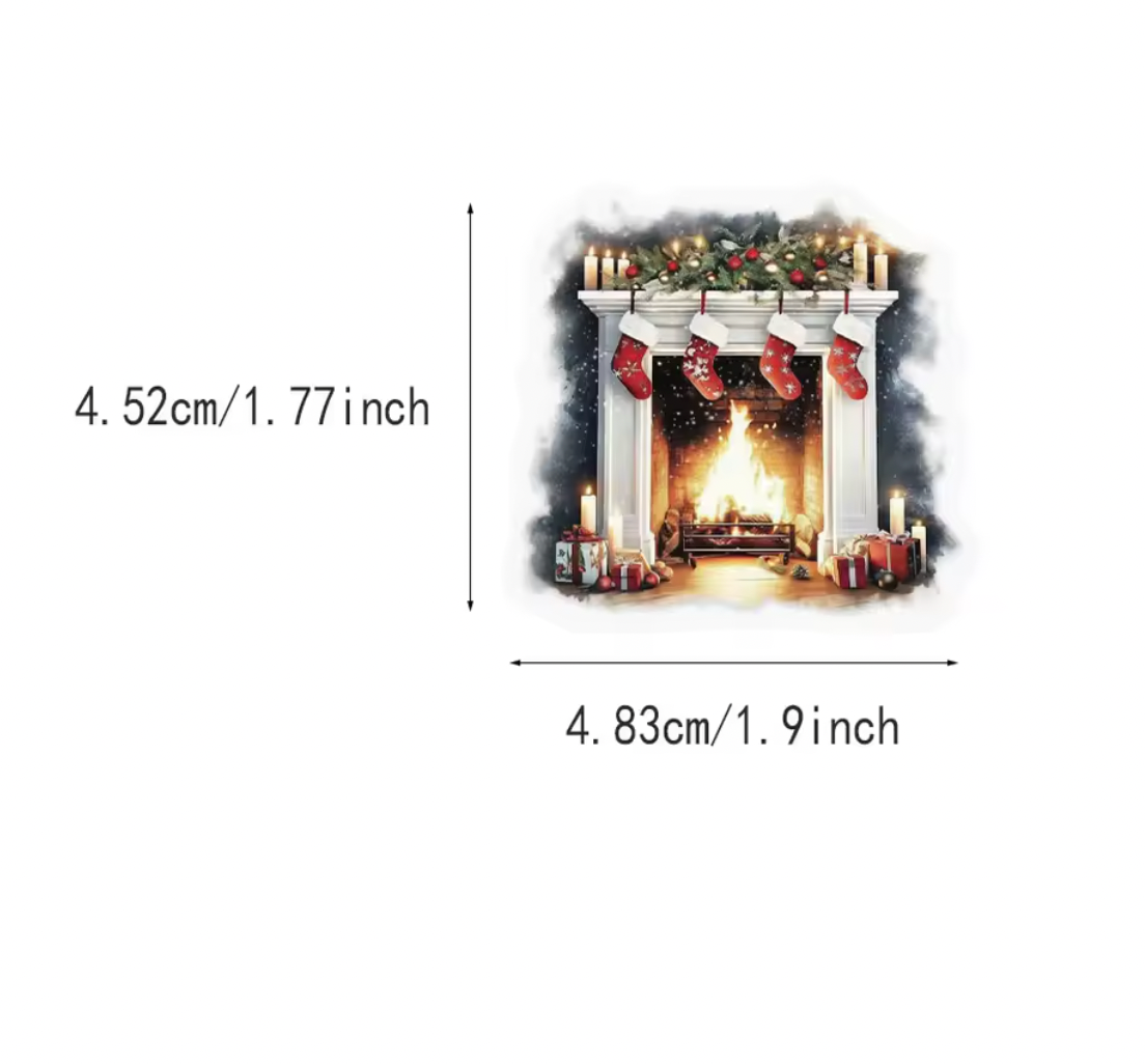 50 Stickers transparentes Escenas Navideñas