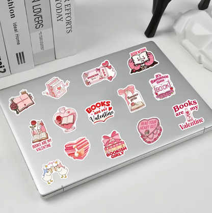 100 Stickers Vinil Rosa Lectura & Libros