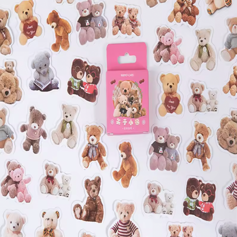 Cajita de Stickers - Rosa Ositos