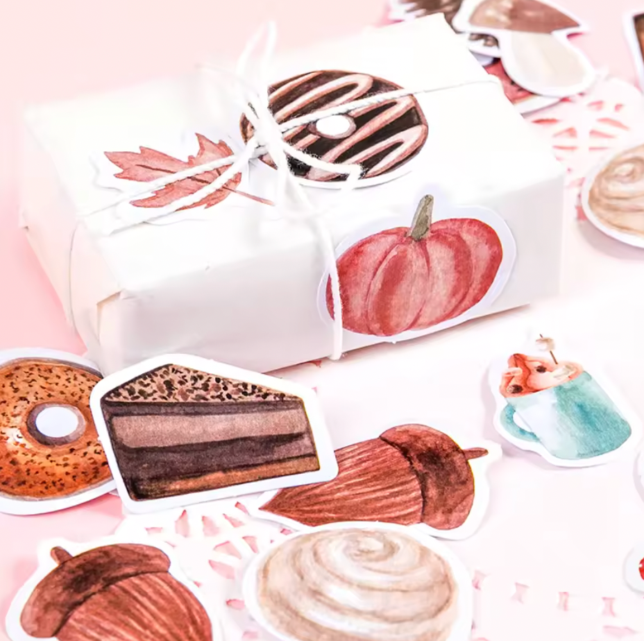 Cajita de Stickers Rosa Postres & Corazones