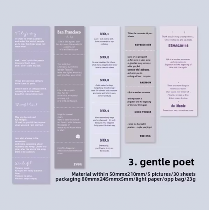 30 Papeles de colores con texto