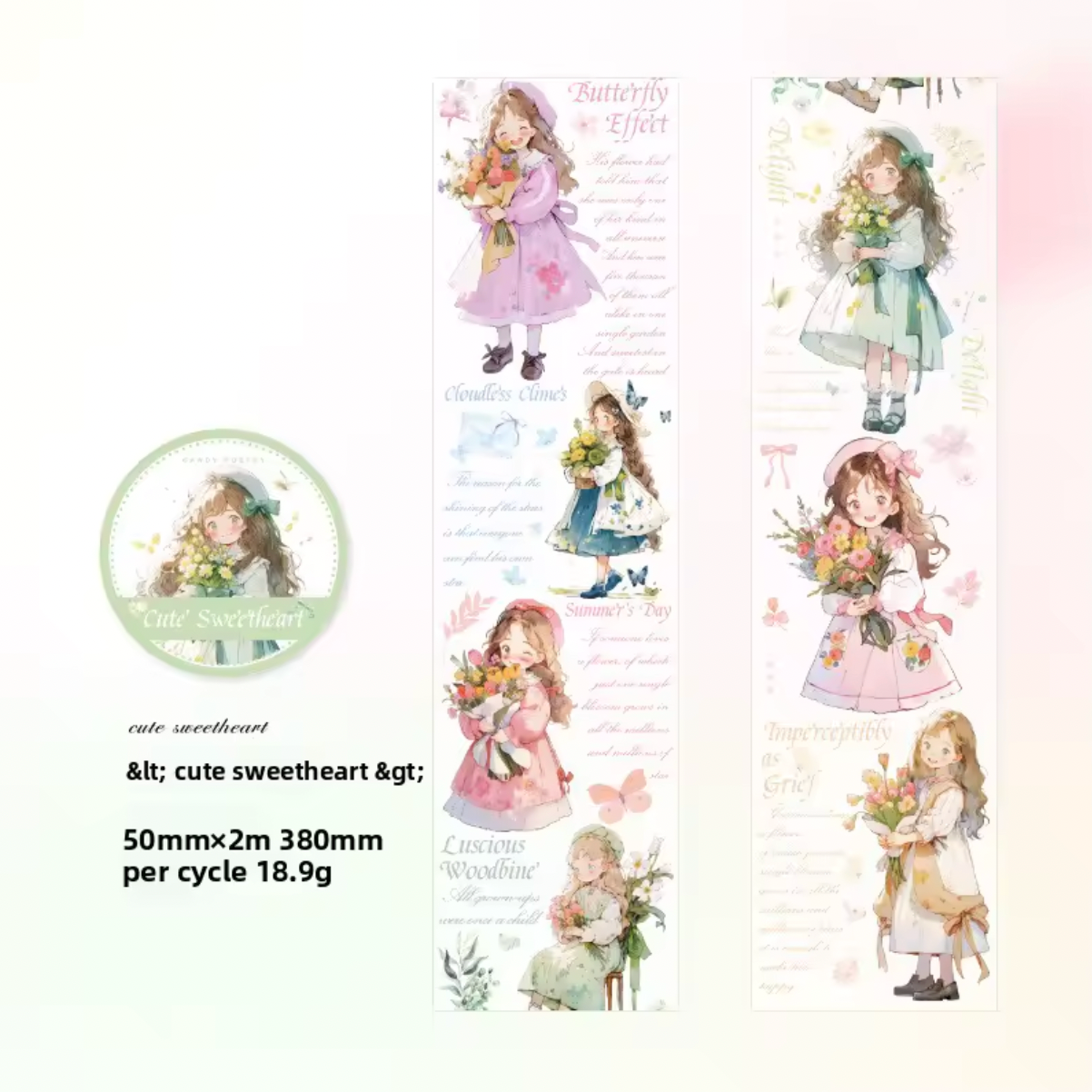 6 Washi Tapes Heart Warming