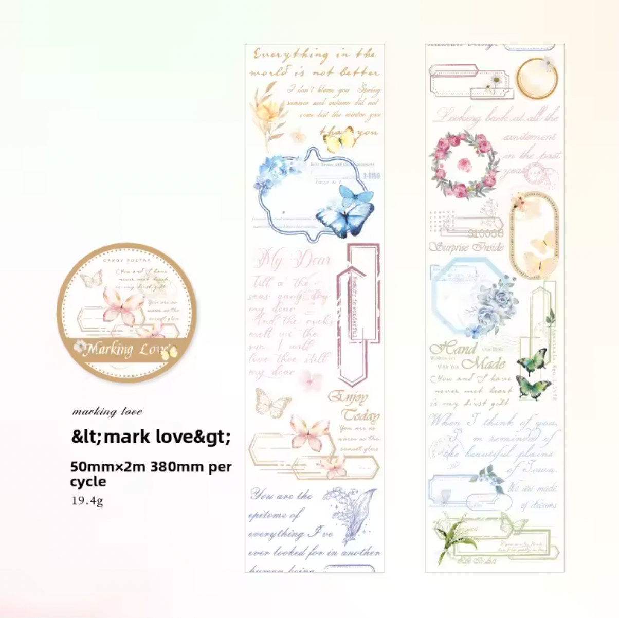 6 Washi Tapes Heart Warming