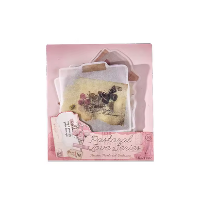 30 Stickers Vintage Texto & Flores