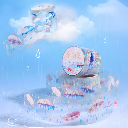 Washi Tape Paraguas con foil holografico