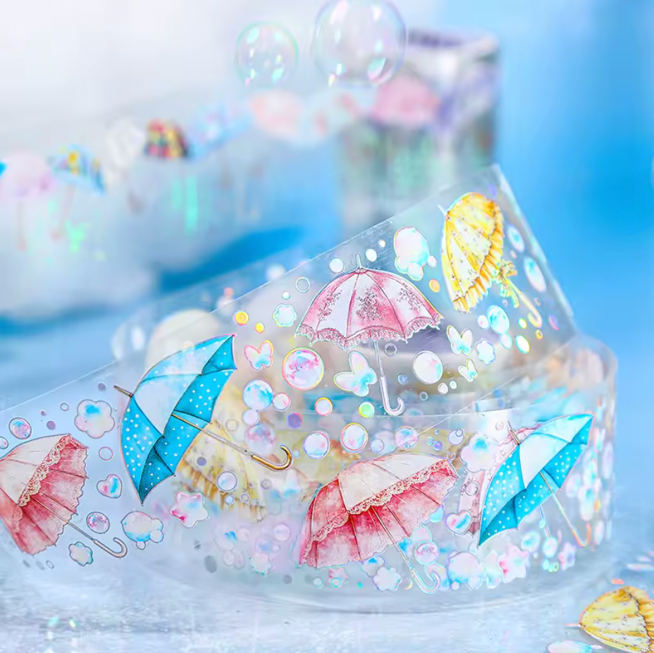 Washi Tape Paraguas con foil holografico