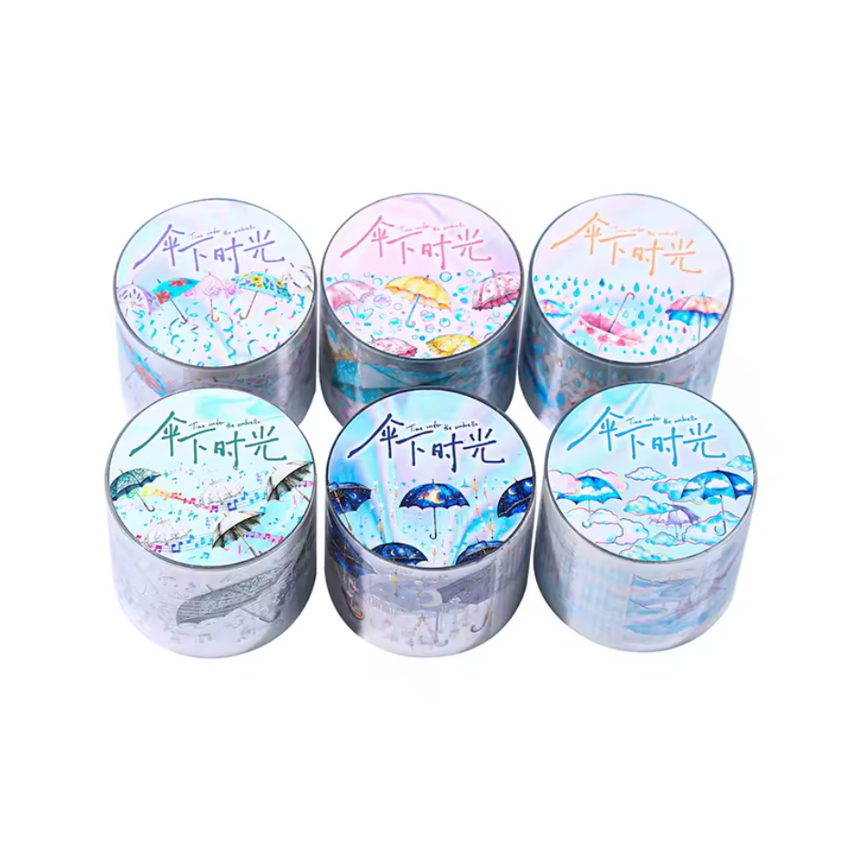 Washi Tape Paraguas con foil holografico