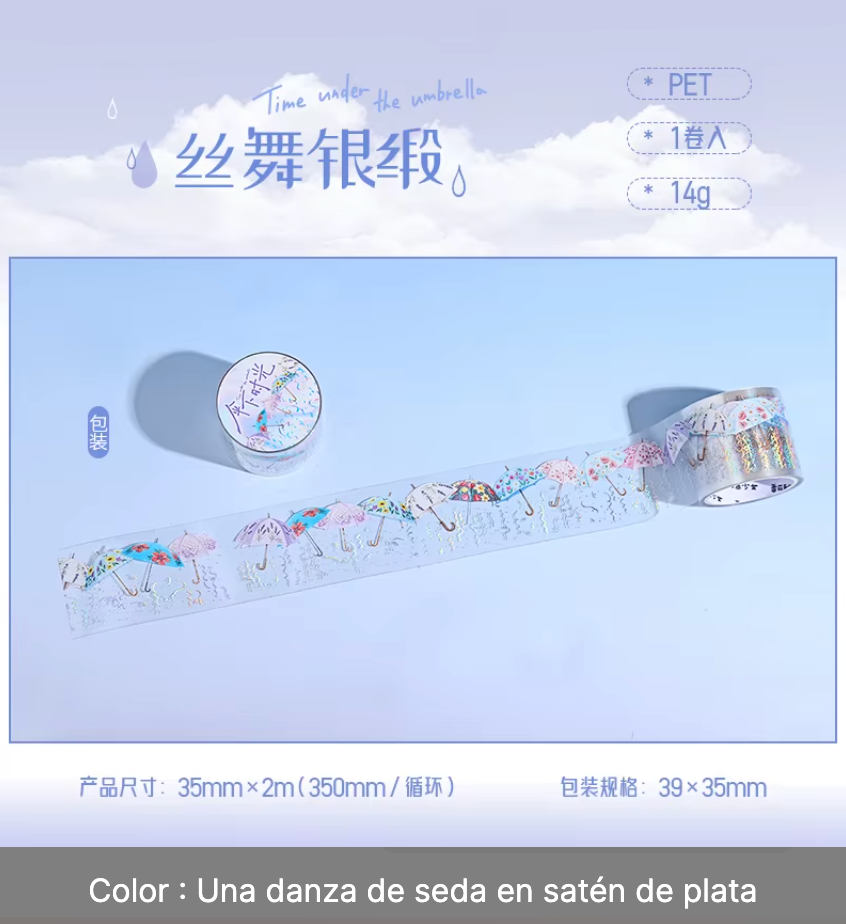 Washi Tape Paraguas con foil holografico