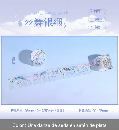 Washi Tape Paraguas con foil holografico