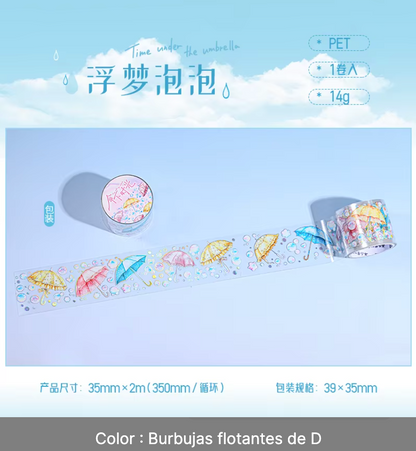 Washi Tape Paraguas con foil holografico