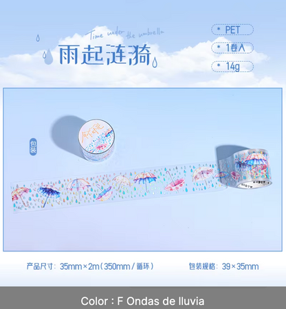 Washi Tape Paraguas con foil holografico