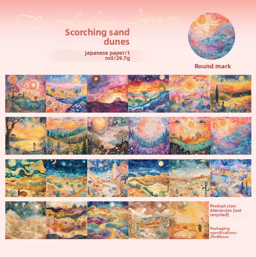 6 Washi tapes anchos Paisajes & ciudades