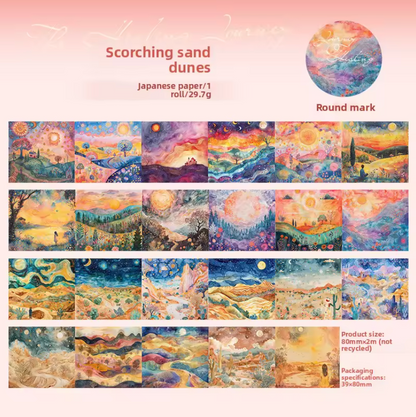 6 Washi tapes anchos Paisajes & ciudades