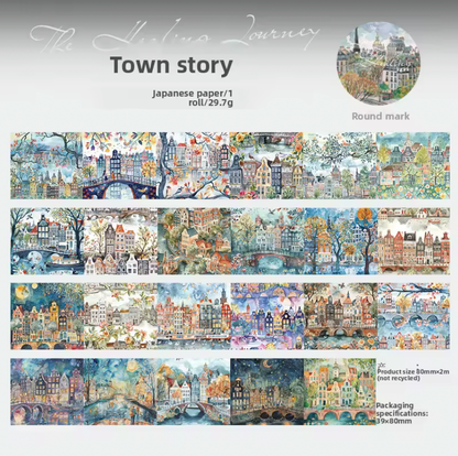 6 Washi tapes anchos Paisajes & ciudades