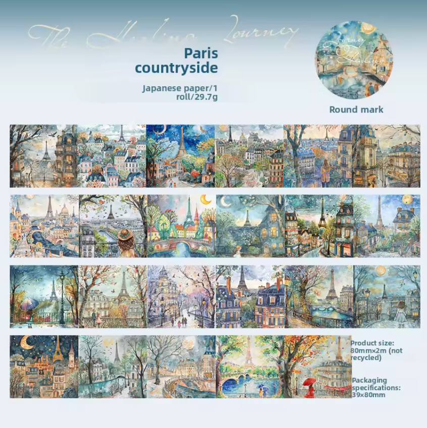 6 Washi tapes anchos Paisajes & ciudades