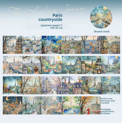 6 Washi tapes anchos Paisajes & ciudades