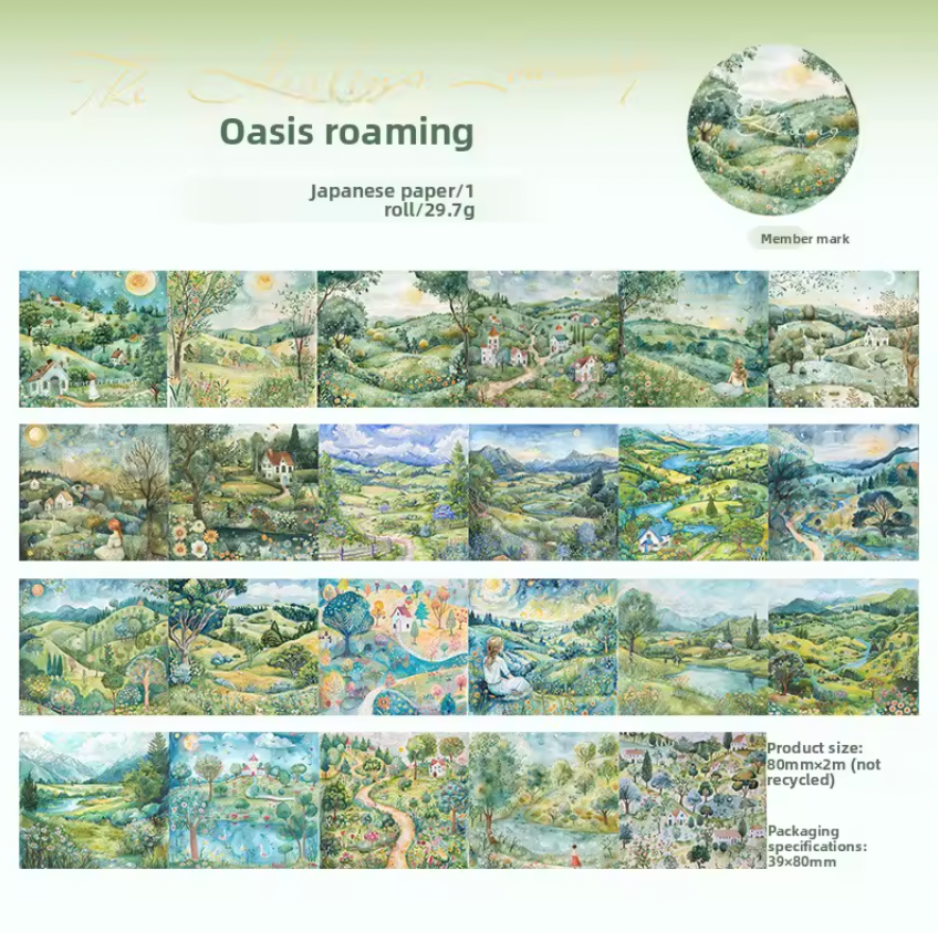 6 Washi tapes anchos Paisajes & ciudades