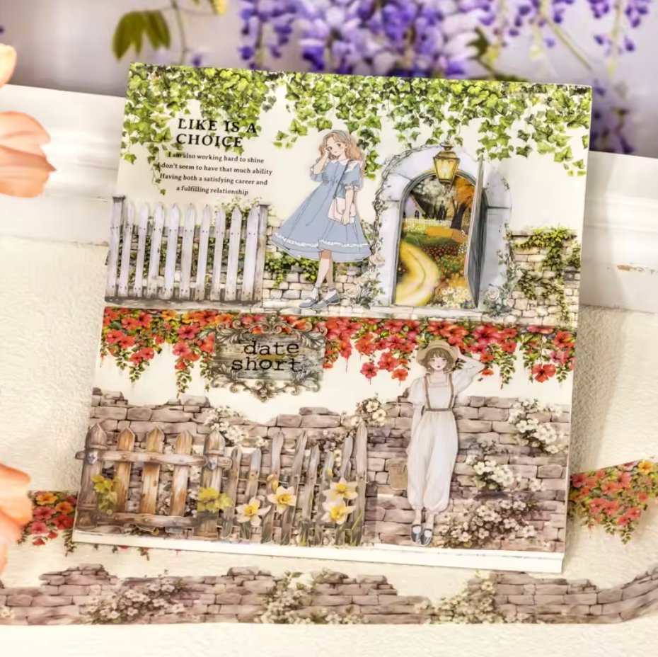 Washi Tape Ancho Flores & paredes