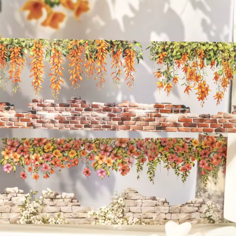 Washi Tape Ancho Flores & paredes