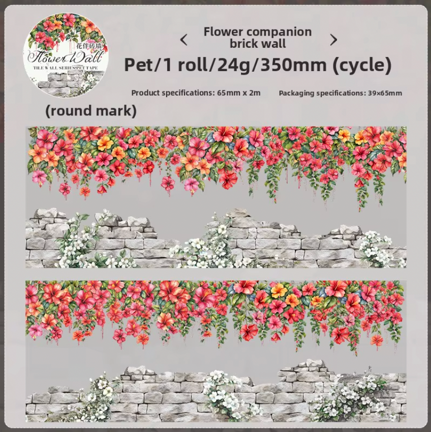 Washi Tape Ancho Flores & paredes