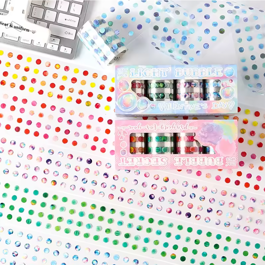 Paquete de 4 rollos de stickers puntitos