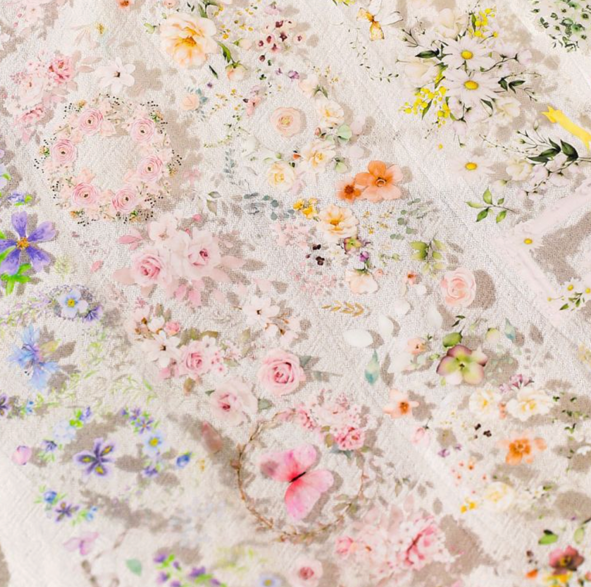 Washi Tape Ancho Transparente Flores