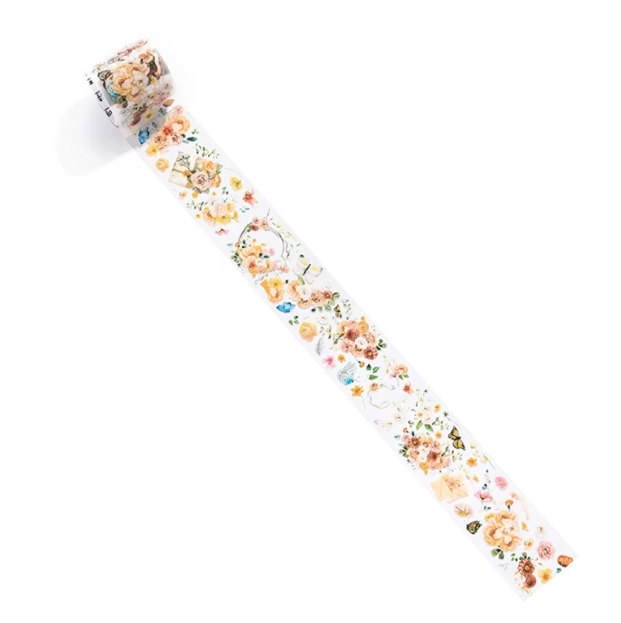 Washi Tape Ancho Transparente Flores