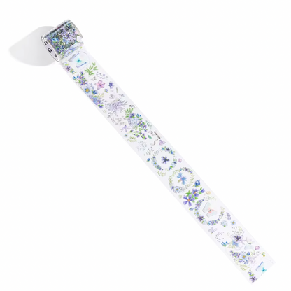 Washi Tape Ancho Transparente Flores