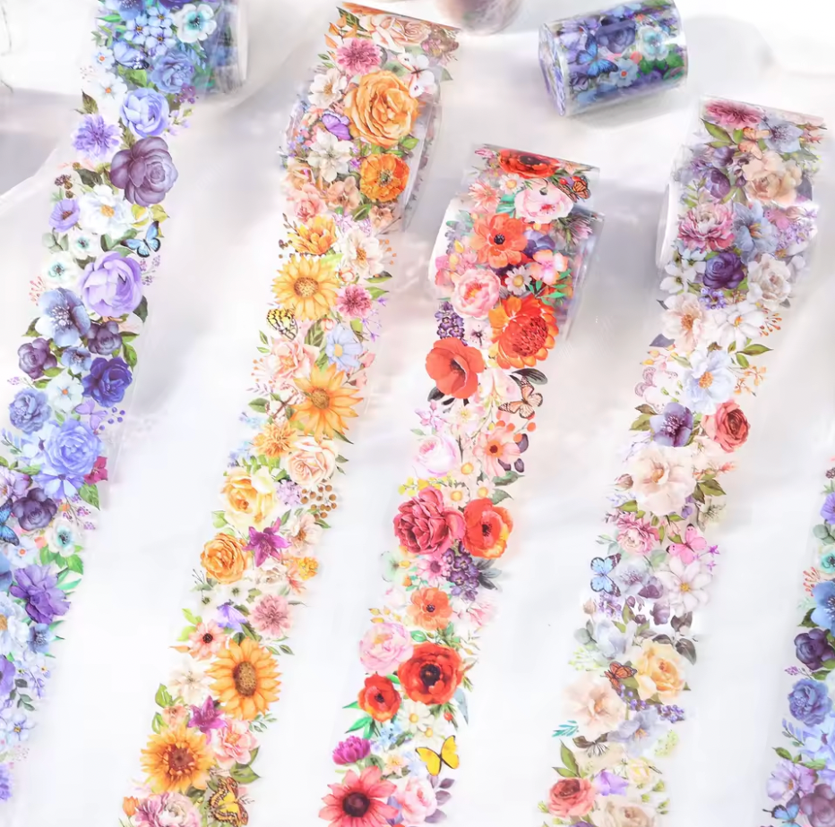 Washi Tape Ancho Flores del campo