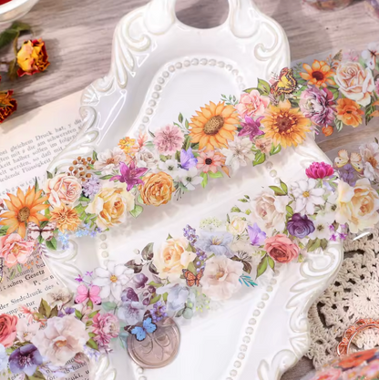 Washi Tape Ancho Flores del campo