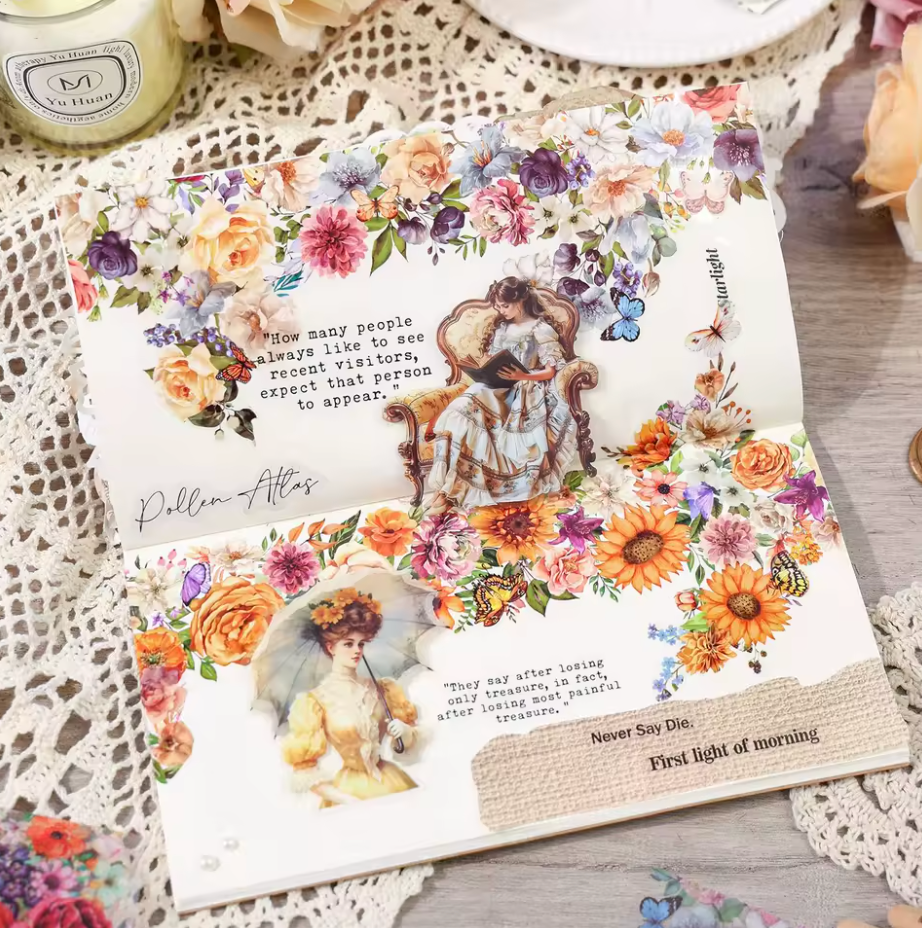 Washi Tape Ancho Flores del campo