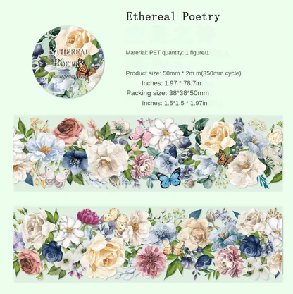 Washi Tape Ancho Flores del campo