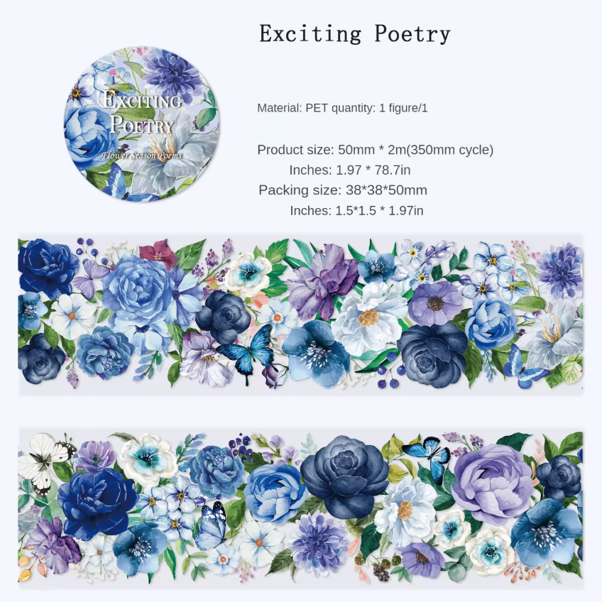 Washi Tape Ancho Flores del campo