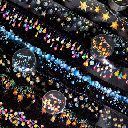 Washi Tape Ancho Luces Holografico